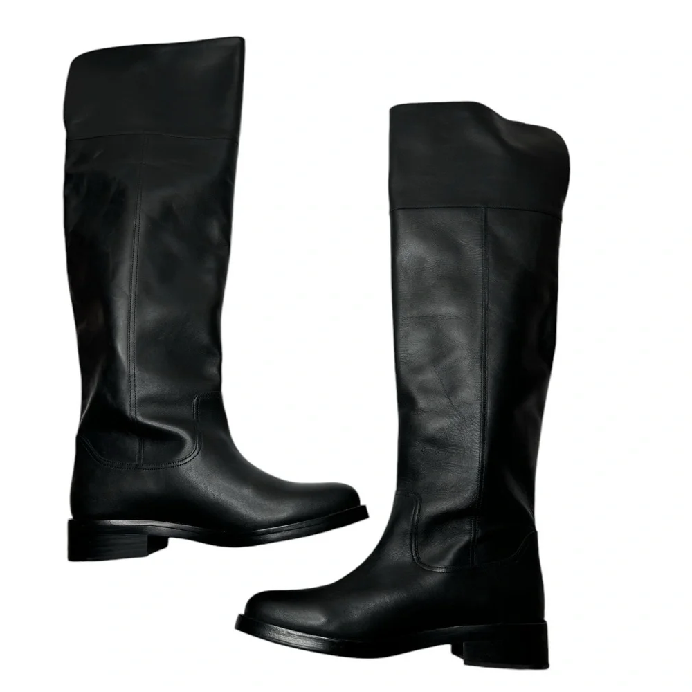 J. Crew | NWOB Over The Knee Riding Boots in Black Leather 9.5